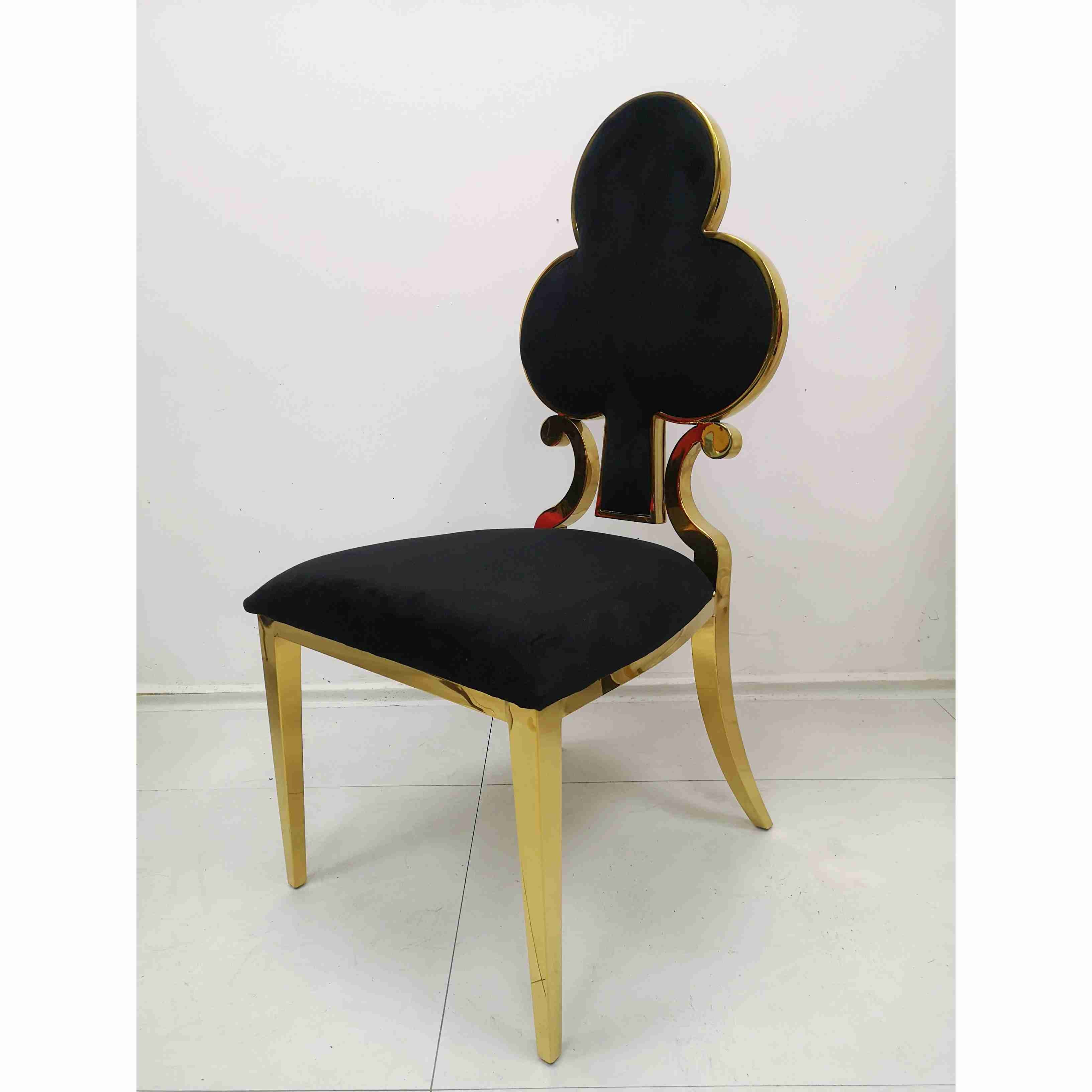 Poker Flower Upholstered Dining Chairs 201 Stainless Steel Frame W50xD65xH92cm