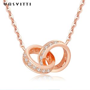Wholesale 6.7X8.2mm 2.08g Silver Chain Necklace 18k Plate Double Loop Necklace from china suppliers