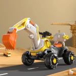 LED Headlights and Dynamic Music Ride-On Construction Truck Car for Kids in