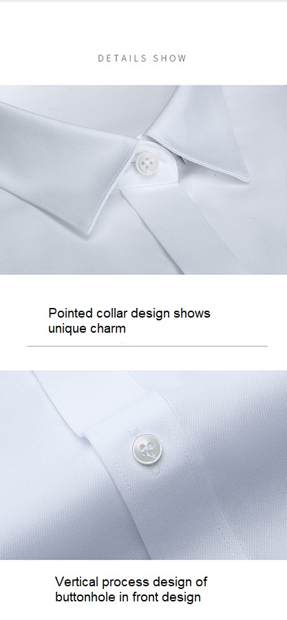 Men's Blue Stripe Long Sleeve Non-ironing Formal Bamboo Fiber Dress Shirt for Men