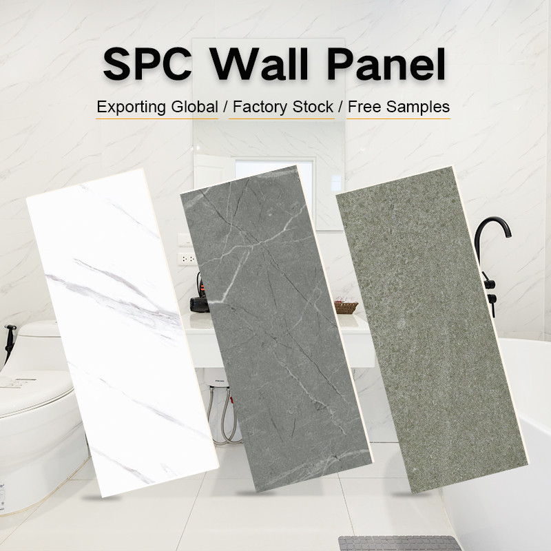 High Strength Waterproof SPC Wall Panel Tiles Modern Luxury Marble Finish Stone Plastic Composite Material