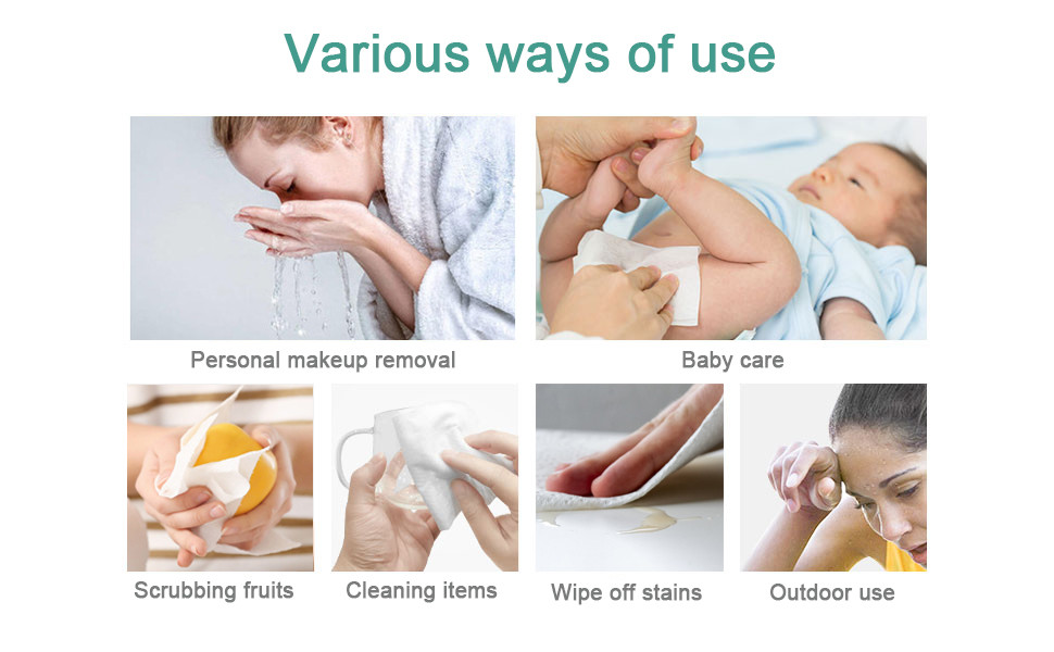 Disposable Cotton Face Towel Dry Cleaning Wipes For Newborn Babies