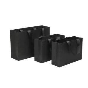 Wholesale Elegant Promotional Paper Shopping Black Custom Packaging Bag from china suppliers