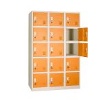 Steel Office Furniture Knock Down Metal Lockers 15 Door 0.7mm Thick
