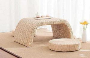 Wholesale The Cane Makes Up Tea Table Natural Straw Woven Floor Table Natural fiber Window Table from china suppliers