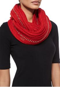 Wholesale Women Red Allover Chain Infinity Scarf from china suppliers