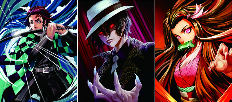 Anime Demon Slayer Flip Effect PET 3D Lenticular Picture