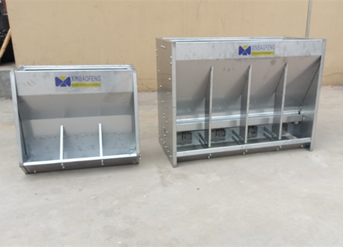 Fatten Pig Farm Equipment Dry And Wet Stainless Steel Double Side Feeder 8 Holes