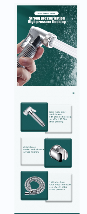 Sustainable Plastic Wall Mounted Zinc Bracket Shower Shataf Hand Spray Bath Bidet Faucet