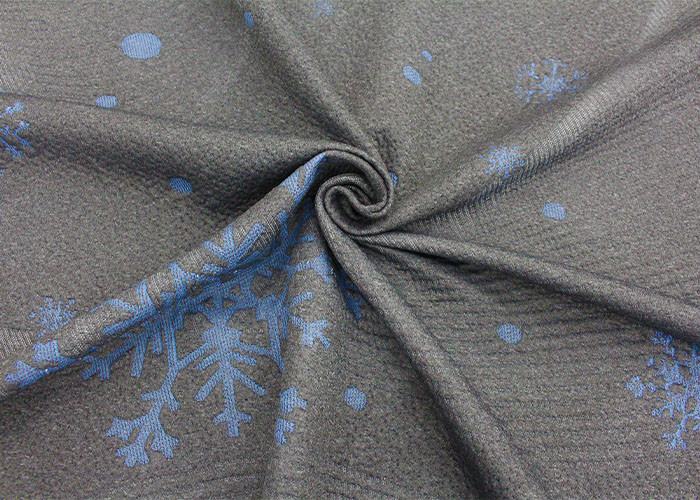 100% polyester fine jacquard knitted mattress fabric snowflake pattern