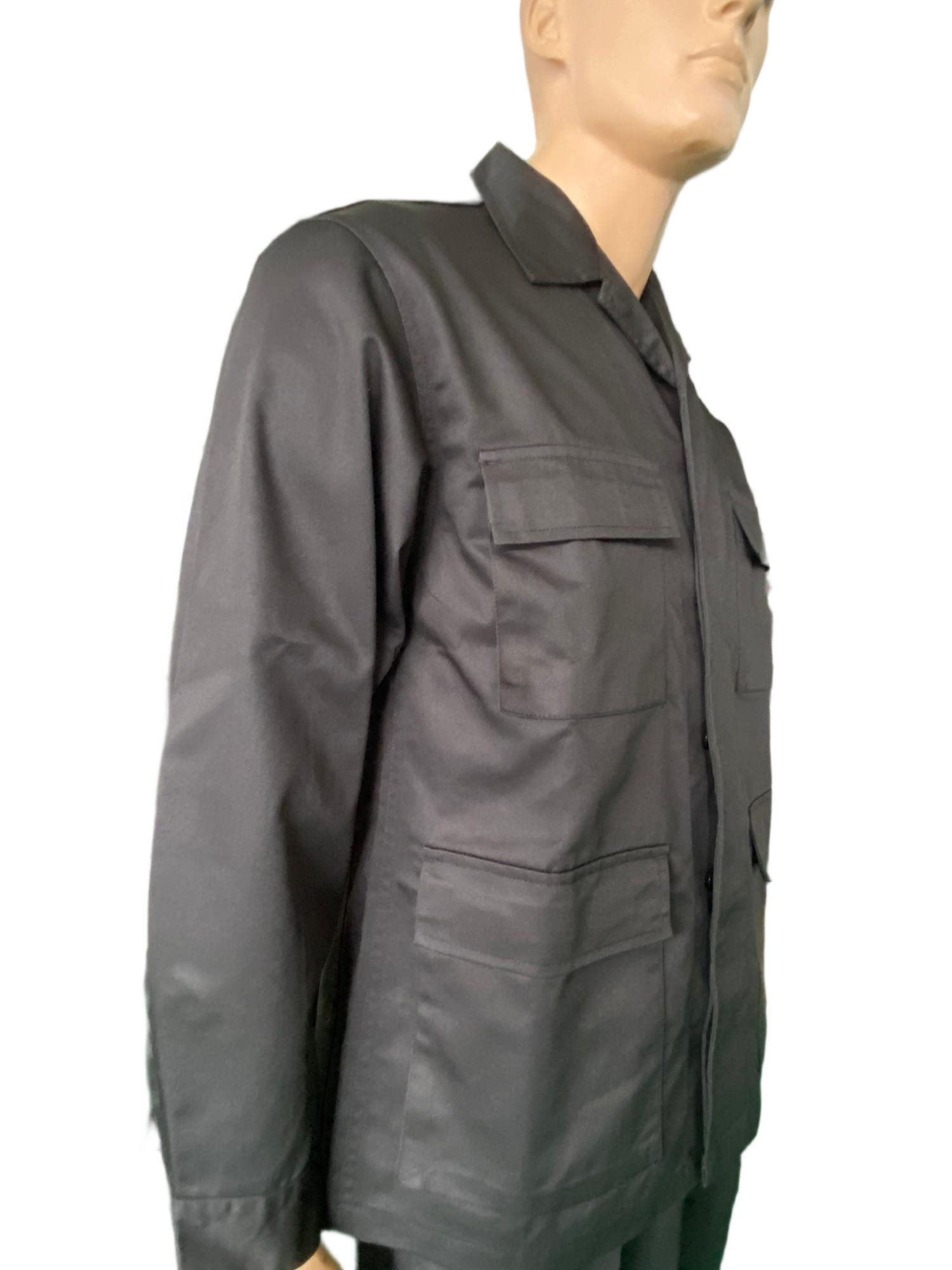 Black Ceremonial Uniform Set Casual Comfortable Top With Pants 45 Wool 55 Polyester Material