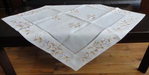Wholesale Cream / Beige Linen Hemstitch Tablecloth Handmade 40x90 40x150cm Sizes from china suppliers