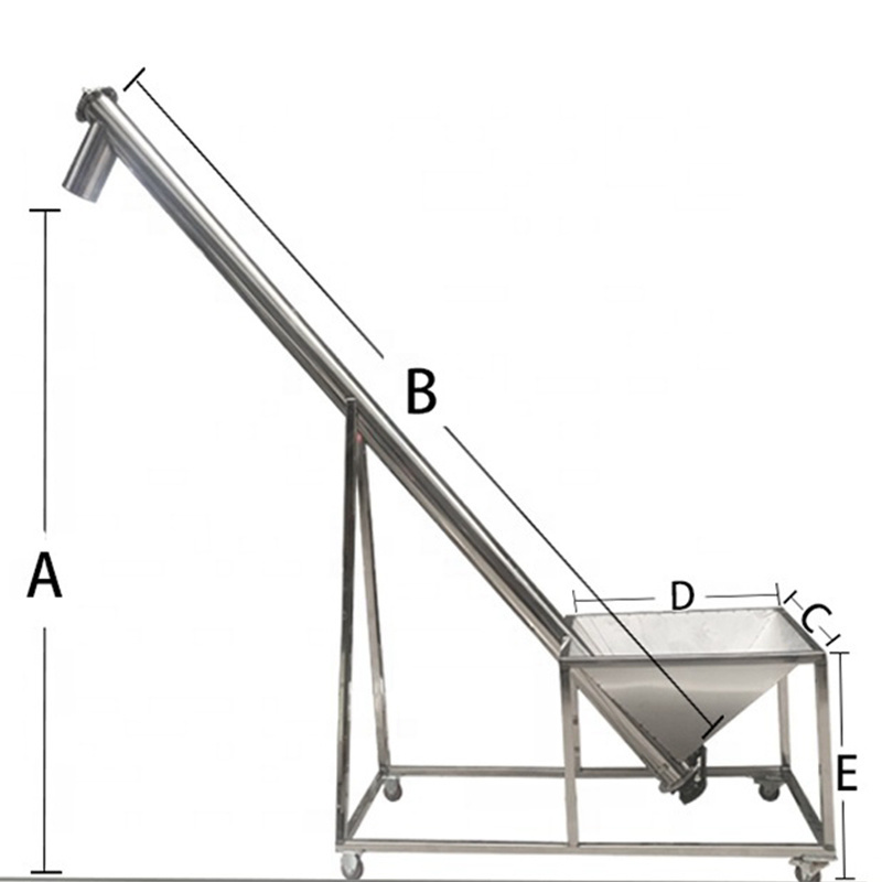 OEM Custom Stainless Steel Inclined Conveyor Powder Feeder Screw Conveyor