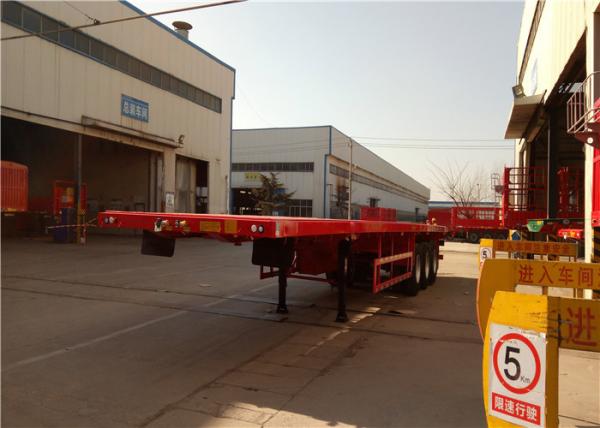 Quality 3 Axle Steel Flatbed Semi Trailer For Shipping 40ft Container Transport for sale