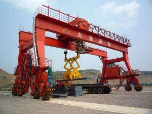 Wholesale High Strength Heavy Duty Rubber Tyred Gantry Crane 80 Tons For Outdoor from china suppliers