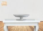 Footed Glossy White Fiberglass Centerpiece Table Vases Flower Serving Bowl