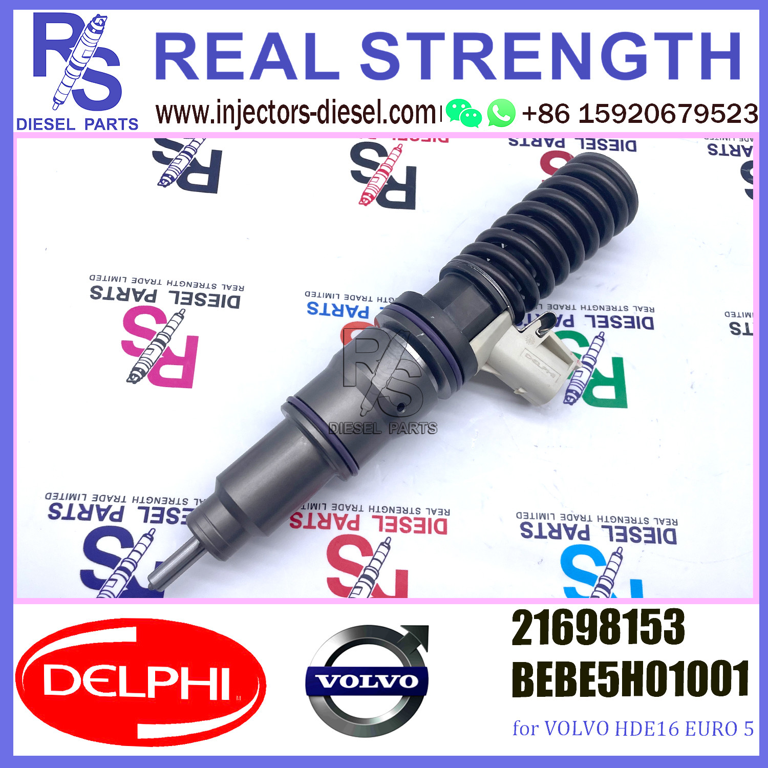 DELPHI 4pin injector 21698153 BEBE5H01001 Diesel pump Injector V-O-L-V 21698153 BEBE5H01001 E3.24 for V-O-L-V HDE16 EURO 5
