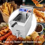 Food Beverage Shops Stainless Steel Gas Deep Fryer with Oil Valve and Long