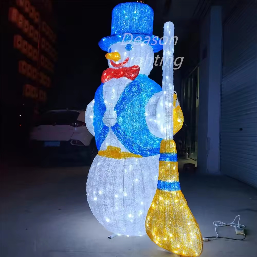 Outdoor lighted snowman christmas decorations