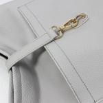 Gray Vegan Leather Tote Bag PU Soft Leather Satchel Handbags