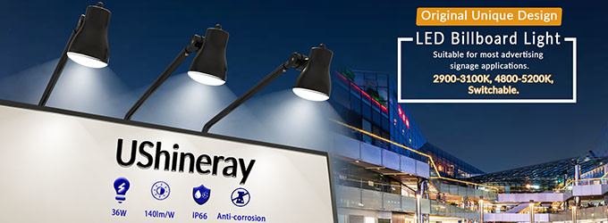 36W Led Advertising Lights Stretchable Arm Projector Billboard Light For Outdoor Billboard