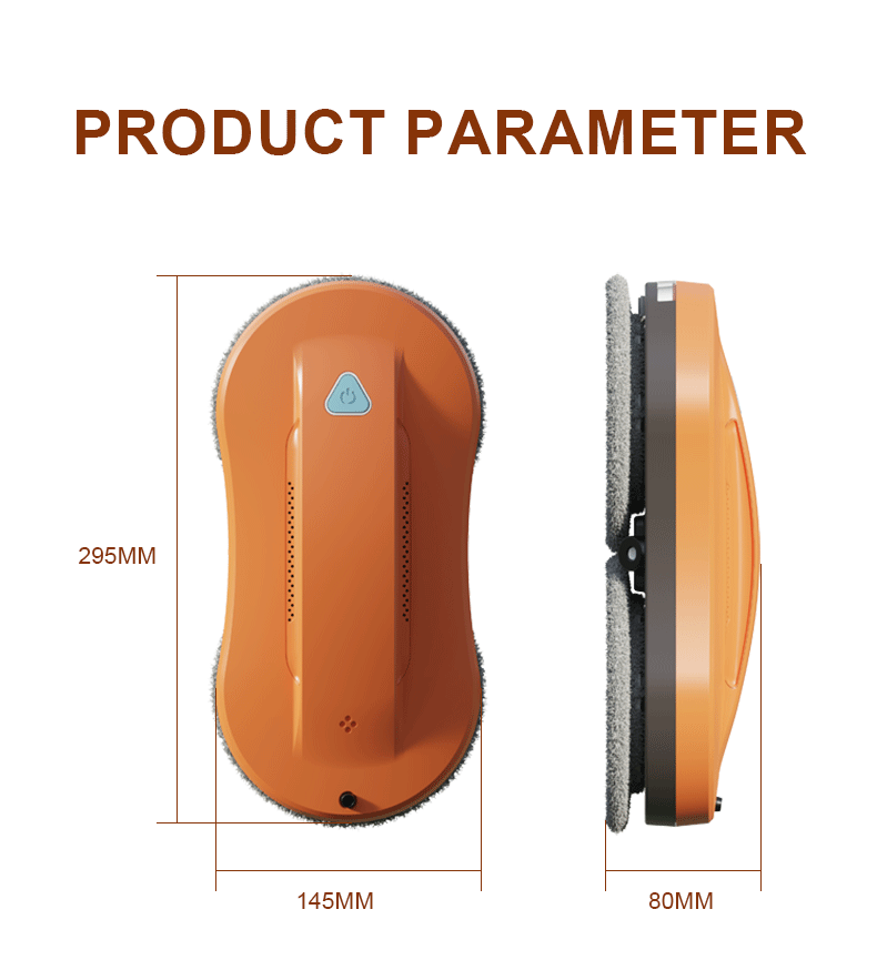 Household Electric Window Cleaner Robot with Remote Control and 3 Mins/m2 Clean Speed