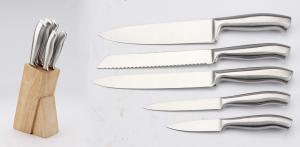 Wholesale Full stainless steel 5PCS Kithen knife set in wooden block food grade from china suppliers