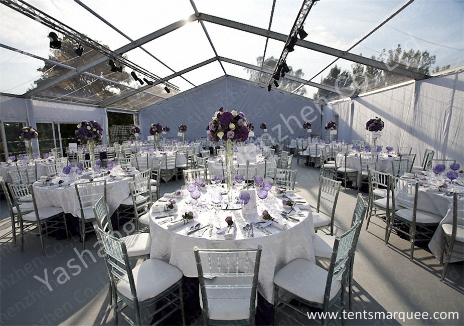 Outdoor Transparent PVC Cover Luxury Wedding Tents Wind Resistant