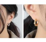 Lanciashow 925 Sterling Silver Jewellery Simple Interweave Twisted Hoop Earrings