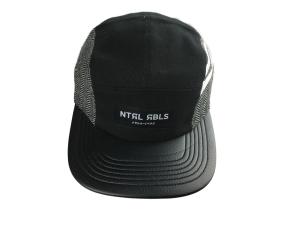 Wholesale Fashionable 5 Panel Camp Caps With Flat PU Visor And Woven Label Logo from china suppliers