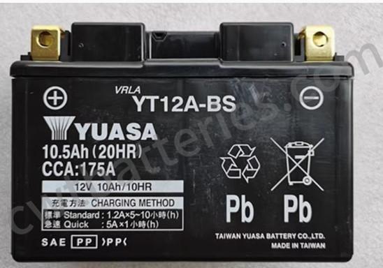 Lead Acid AGM Motorcycle Battery 12V 10Ah Yuasa YT12A-BS Replacement For All
