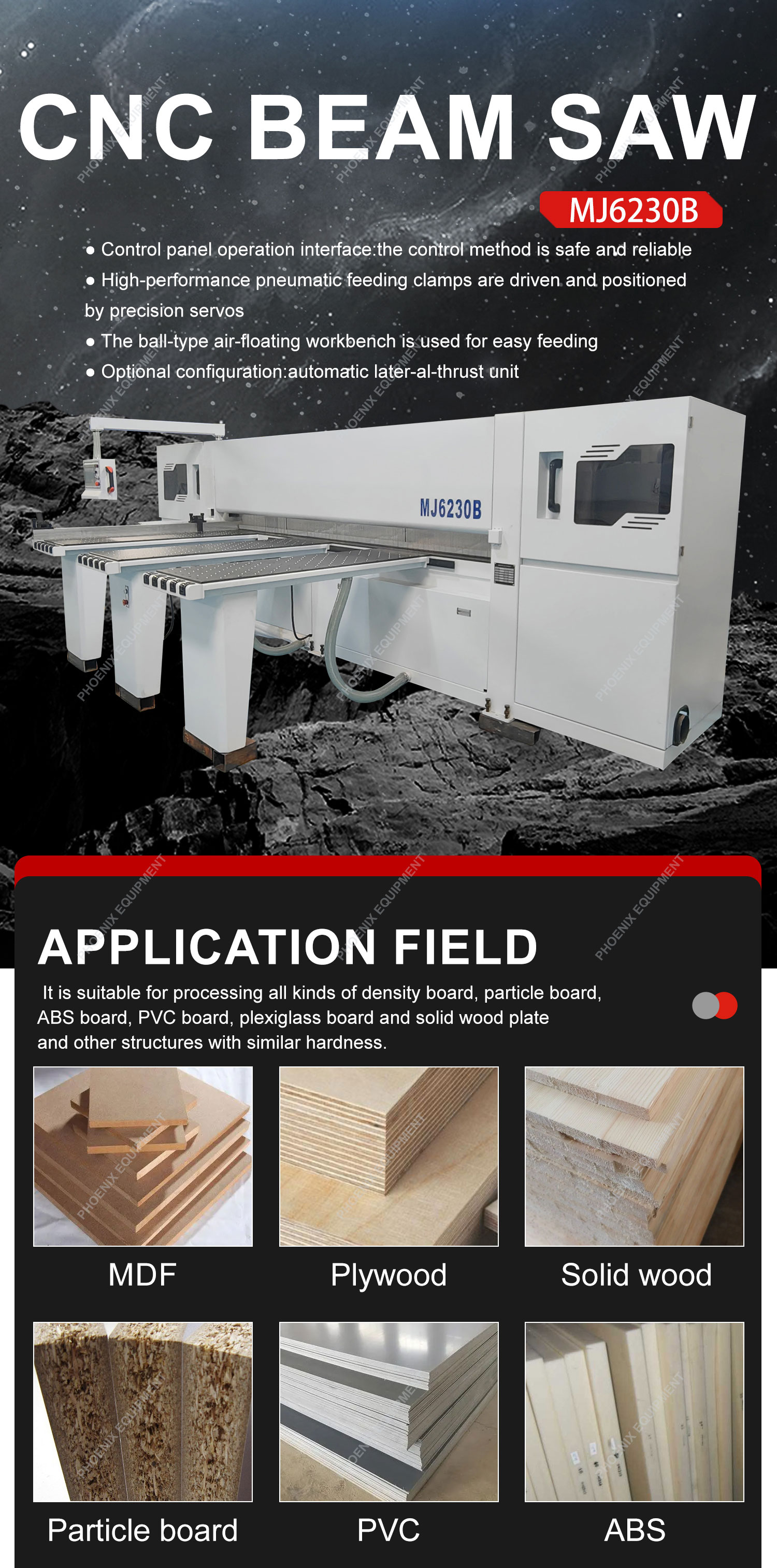 Customized Voltage MJ6230B Horizontal Automatic CNC Wood Precision Panel Saw Machine