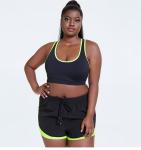 Richee Plus Size Racerback Sports Bra 5XL Seamless Yoga Bra Deep neck