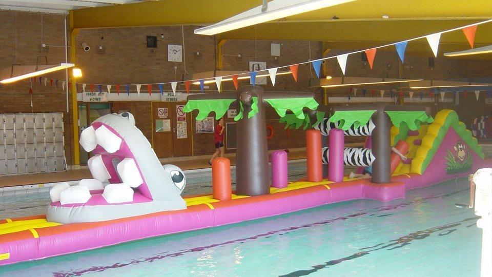 Customized 12.5M Ghost Ship Pool Inflatable Blow Up Water Obstacle Course For Swimming Pool Play