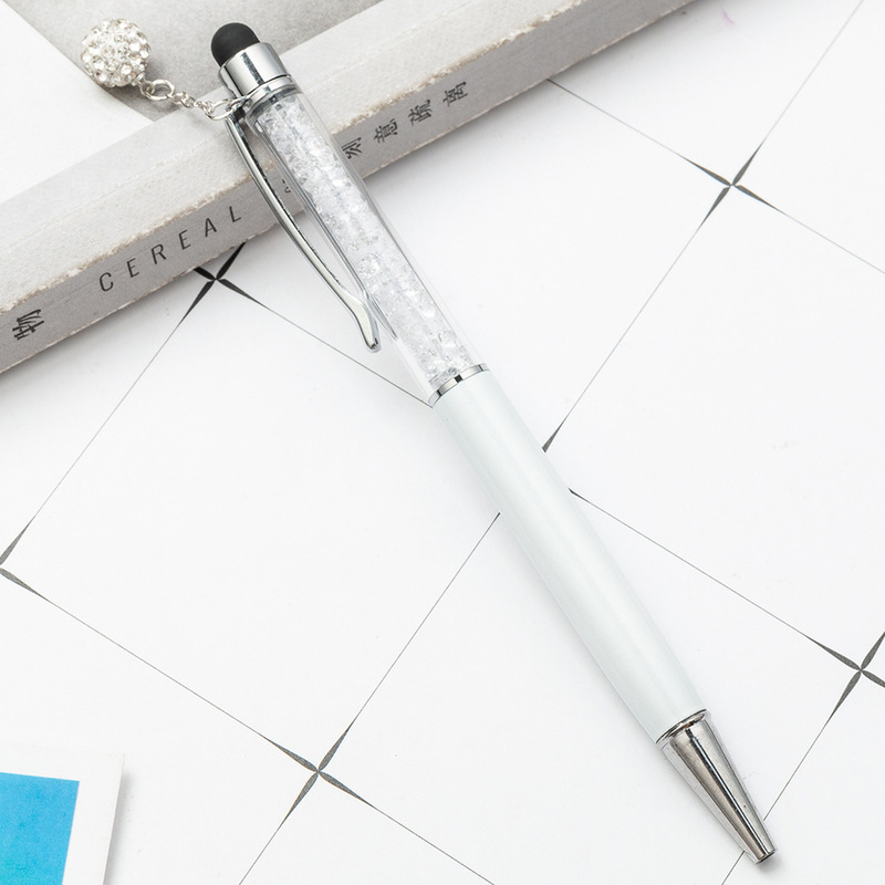 Cute Crystal Pen Diamond Ballpoint Pens Stationery Ballpen 2 In 1 Crystal Stylus Pen