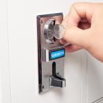 Coin Operated Cell Phone Storage Cabinet Fingerprint Lock With Advertising