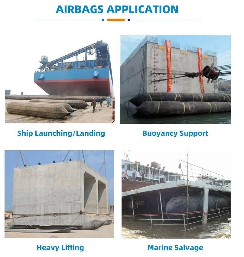 10 Layers Floating Marine Airbags Ship Launching And Landing and Lifting Airbag For Sale