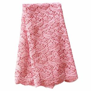 Wholesale 2015 lovely pink stones high quality african cord lace for wedding/ 5 yard/lot wholesale guipure water soluble lace from china suppliers