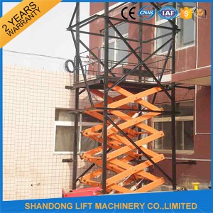 Electric Hydraulic Guide Rail Warehouse Elevator Lift Platform 5000kg Loading Capacity