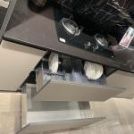 Fiberglass Coffee Color Modular Steel Modern High Gloss Kitchen Cabinets