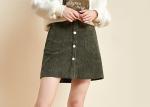 Olive Green 2020 Youth Skirt Corduroy Short Dress Fashion Trender 100% Cotton