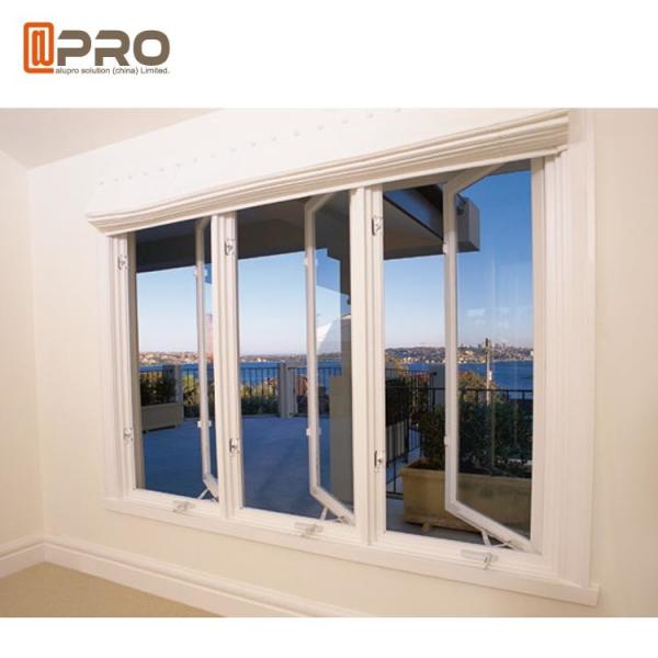 Water - Proof Aluminium Flush Casement Windows Powder Coating Thickness 1.0-2