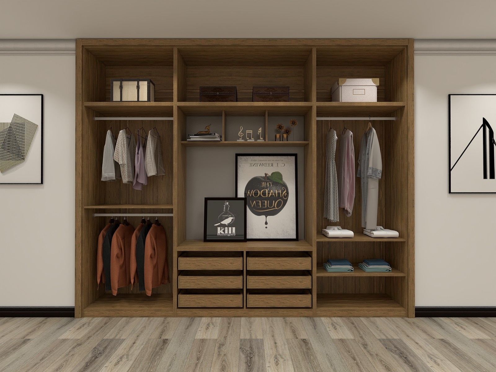 Bedroom Storage Cabinets For dress Racks And Make Up Display Showcase custom made space saving furniture