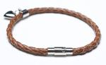 Leather Bracelet, Stainless Steel Clasp, 8 Inches