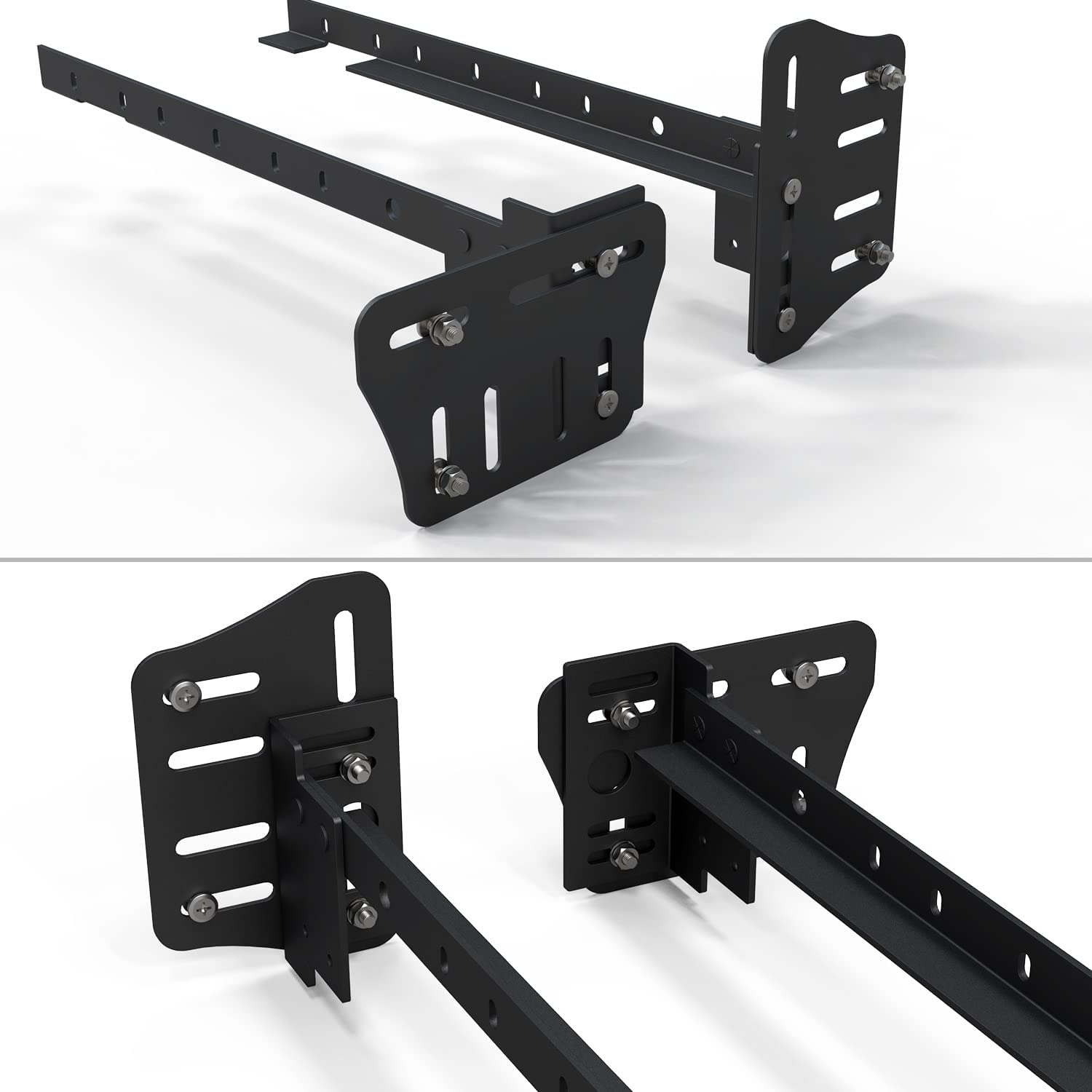 Metal Bed Frame Headboard Attachment Kit Adjustable Bed Frame Brackets Adapter 0.2kg Black