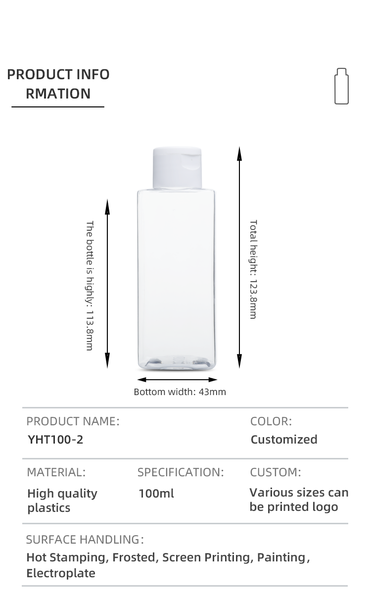 PET Empty 100ml Transparent Plastic Bottle For Sanitizer Small Size