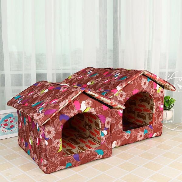 Removable And Washable Floral Dog Bed High Quality Cotton Filled Pet Supplies