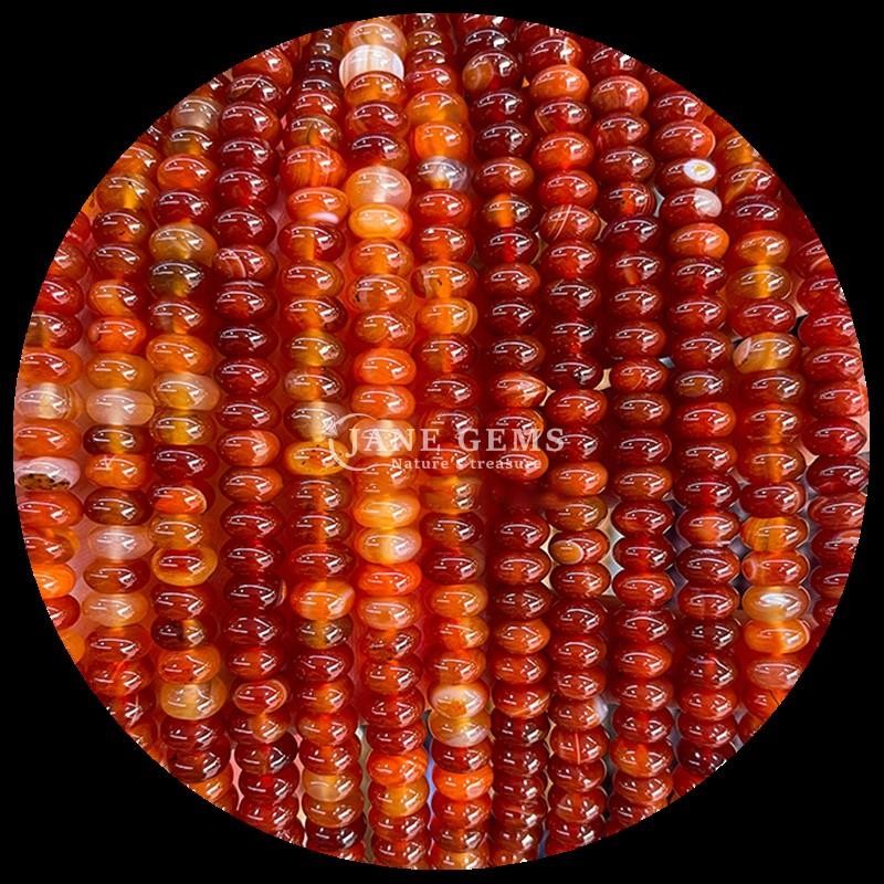 Customized Size Gems Bead Rondelle Abacus Shape Gemstone Carnelian Clear Quartz Loose Bead Strands for Jewelry Making