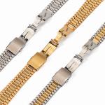 OEM 22mm Stainless Steel Watch Band RoHS Gold And Silver Watch Strap