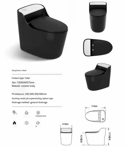 Water Saving Siphonic Flushing Toilet Ceramic With Soft Closing Seat Cover